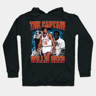 Willis Reed The Captain Basketball Legend Signature Vintage Retro 80s 90s Bootleg Rap Style Hoodie